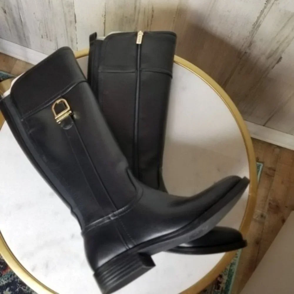Tommy Hilfiger Rownd Up To-The-Knee Boot Black 6.5M